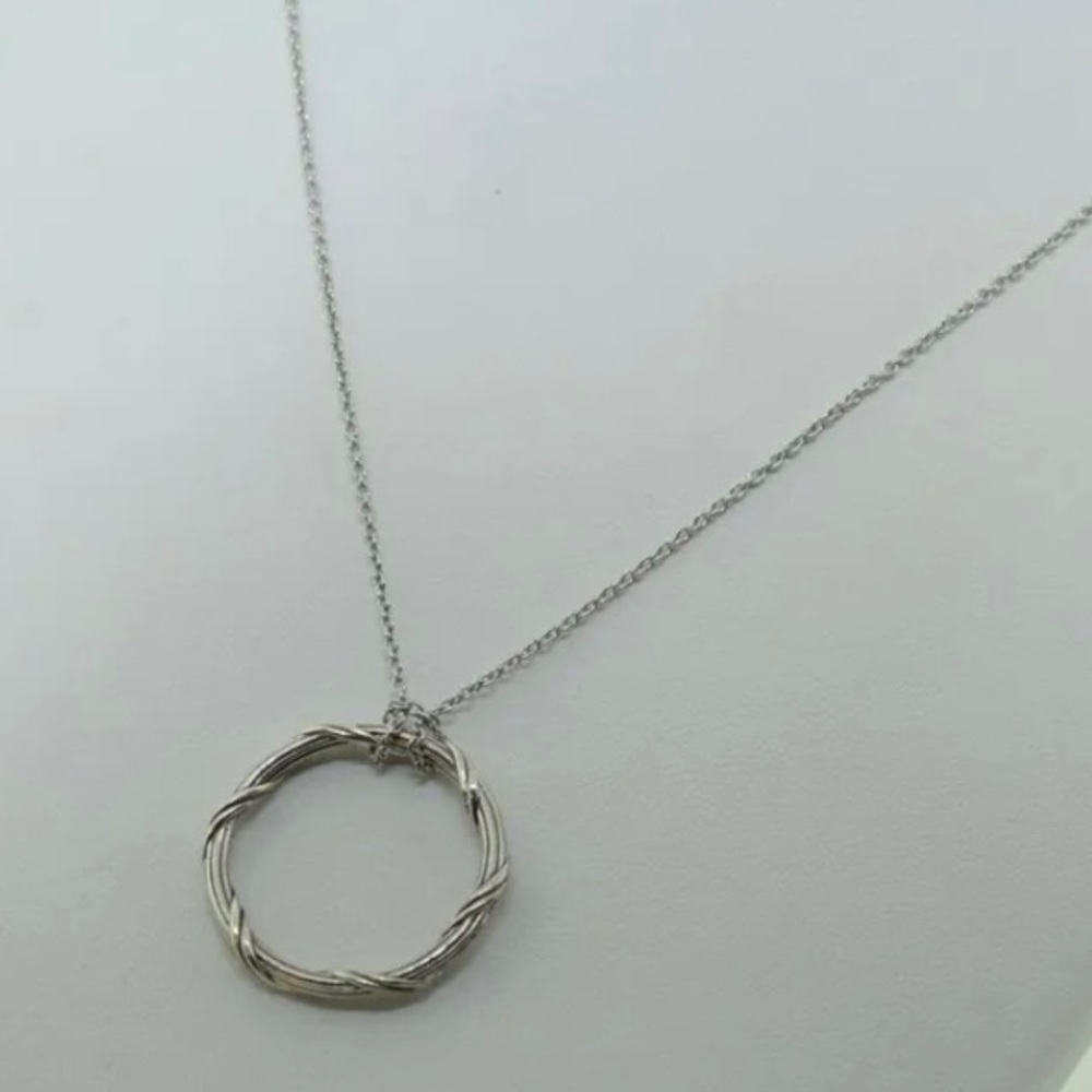 Peter Thomas Roth Sterling Silver Ribbon & Reed Romance Circle Pendant Necklace